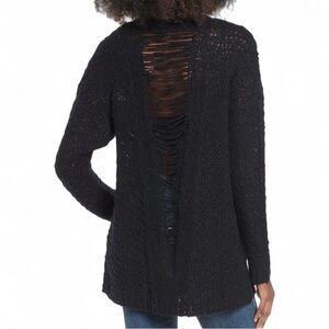 ASTR Black Slash Back Oversized Knit Sweater XS